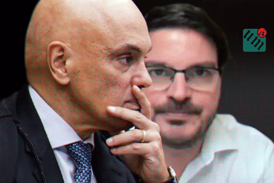 O ministro do Supremo Tribunal Federal (STF) Alexandre de Moraes / Foto: Cristiano Mariz/O Globo | O comentarista bolsonarista e ideólogo da extrema-direita Rodrigo Constantino / Foto reprodução/Instagram