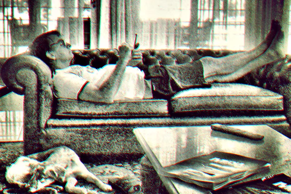 Foto postada em rede social de Jair Bolsonaro em 2019 mostra o ex-presidente deitado em um sofá e, no chão, uma cadela do filho Eduardo Bolsonaro | Imaagem reprodução/Instagram via Folha