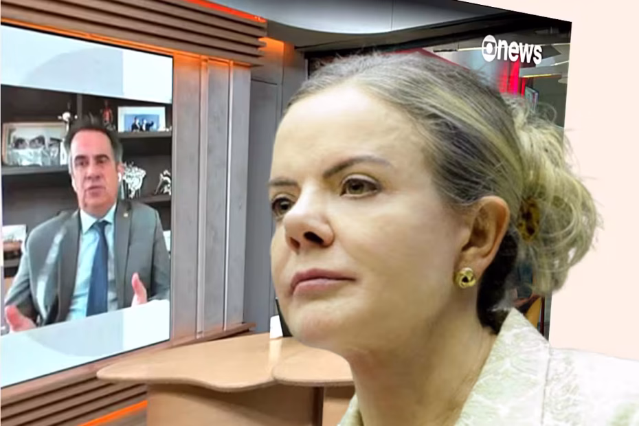 Ciro Nogueira é entrevistado pela GloboNews |9.7.2025| Gleisi Hoffmann em imagem divulgação/Portal do Partido dos Trabalhadores