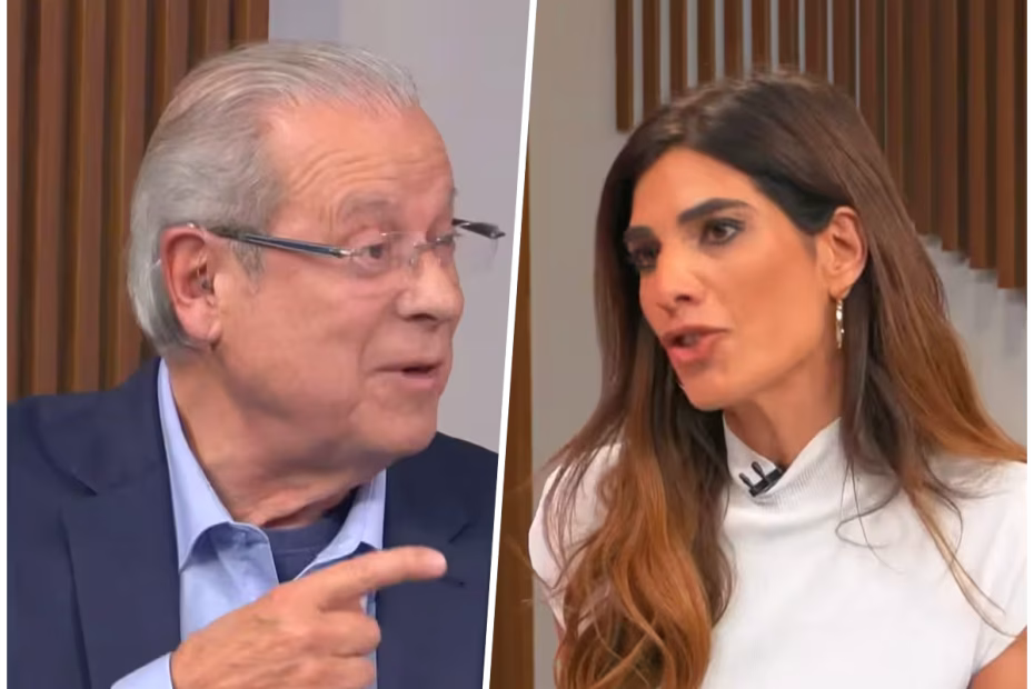 José Dirceu e Andréia Sadi no Estúdio i, da GloboNews - imagens reprodução