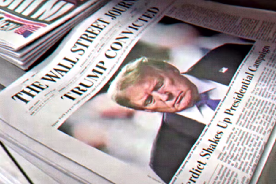 O presidente dos Estados Unidos, Donald Trump, na capa do jornal impresso Wall Street Journal | Imagem reprodução