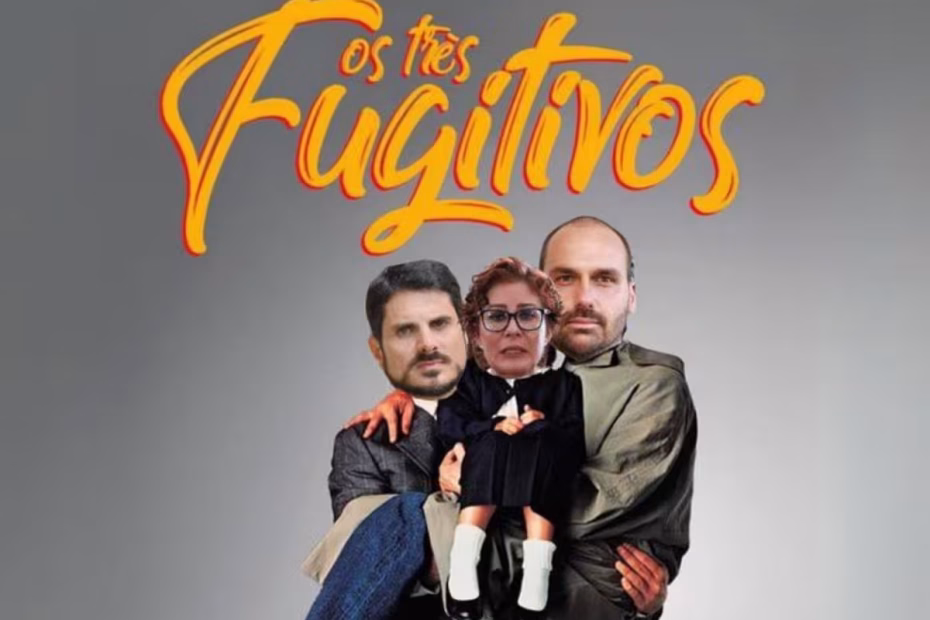 Os três fugitivos - meme postado por Lindbergh Farias - reprodução