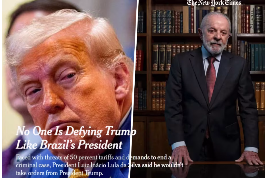 O presidente dos EUA, Donald Trump, e o Presidente da República Federativa do Brasil, Luiz Inácio Lula da Silva (PT) | Imagens reprodução