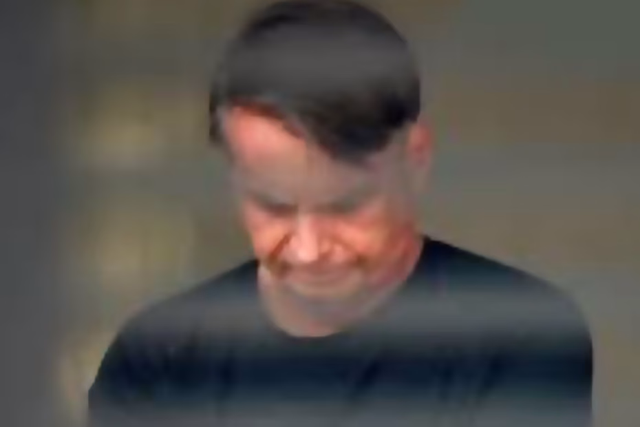 O ex-presidente Jair Bolsonaro fotografado através das frestas do portão de sua casa prisão em Brasília / Imagem reprodução redes sociais