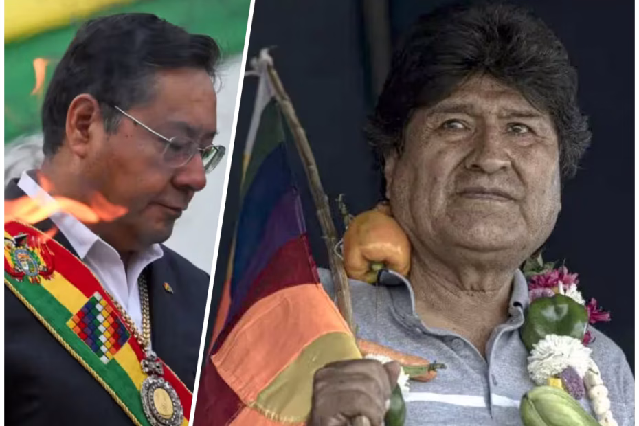 Luis Arce, Presidente da Bolívia / Foto: Claudia Morales/Reuters | Evo Morales, ex-presidente da Bolívia, segurando uma bandeira Wiphala e usando um colar de folhas de coca e pimentões, que são símbolos culturais e políticos importantes para os povos indígenas de seu país / Foto DR