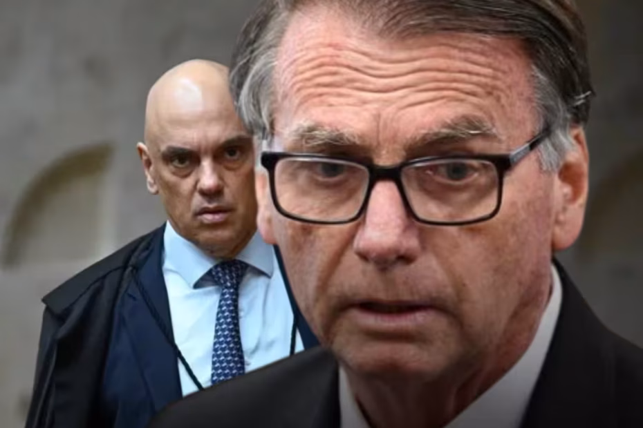 O ministro do Supremo Tribunal Federal, Alexandre de Moraes (Foto:Reuters), relator da maioria dos casos envolvendo o ex-presidente Jair Bolsonaro (imagem reprodução redes sociais), réu no STF por tentativa de golpe de Estado