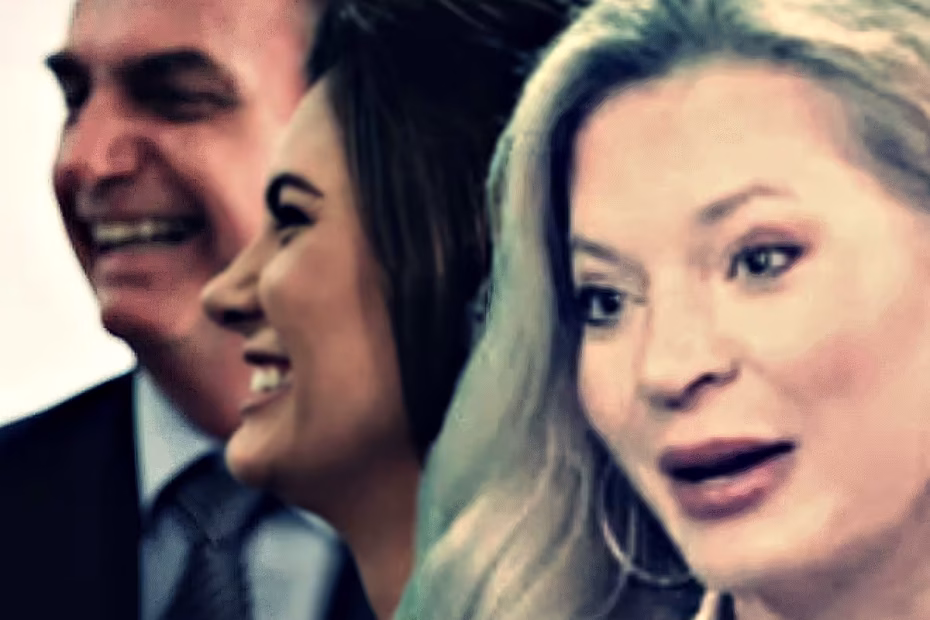 O ex-presidente Jair Bolsonaro, a ex-primeira-dama Michelle Bolsonaro e a ex-deputada federal Joice Hasselmann - sobreposição de imagens reprodução