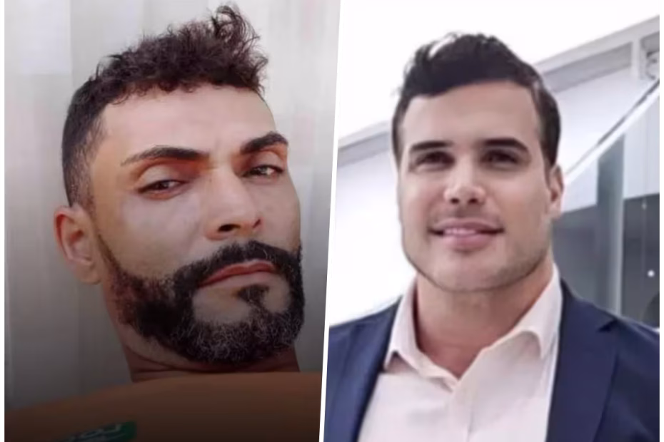 Esquerda para a direita, Gari Laudemir de Souza Fernandes, de 44 anos, morto por empresário / Reprodução/Itatiaia | O empresário Renê Júnior / Reprodução/Itatiaia
