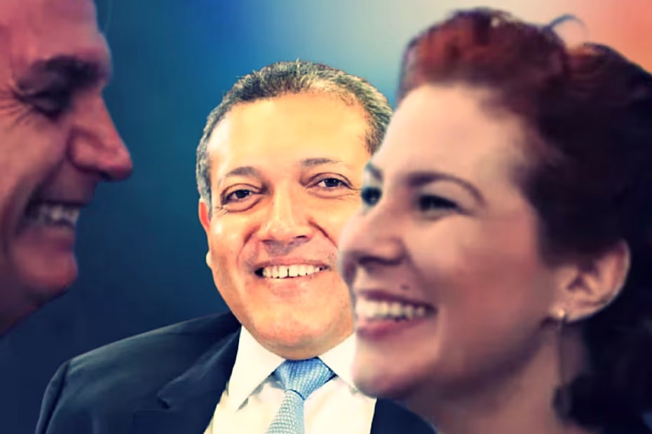 O ministro do STF, Kassio Nunes Marques / Imagem divulgação | A futura ex-deputada federal Carla Zambelli e o ex-presidente Jair Bolsonaro / Foto: Marcos Corrêa | Montagem