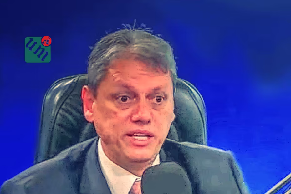 O governador de São Paulo, Tarcísio de Freitas, durante entrevista ao Jornal Gente / Rádio Bandeirantes |6.5.2025| Imagem reprodução