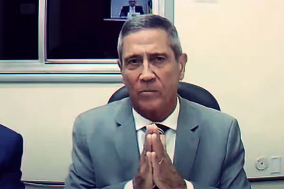 O General Walter Braga Netto presta depoimento ao STF através de videoconferência / Imagem reprodução/TV Justiça