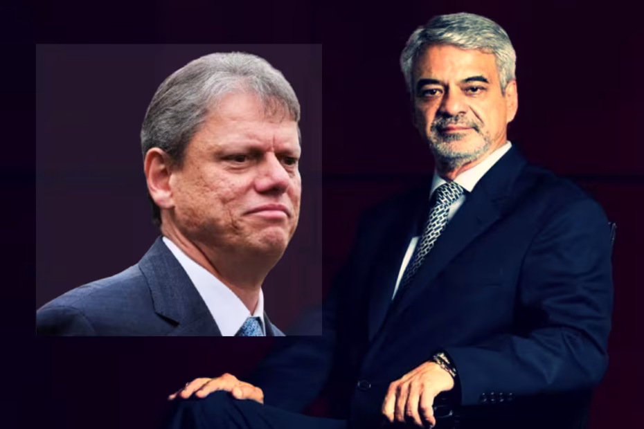 O senador Humberto Costa / Foto: Cristiano Mariz/Revista Veja | No detalhe, o governador de São Paulo, Tarcísio de Freitas // Foto: Pablo Jacob/Governo do Estado de SP