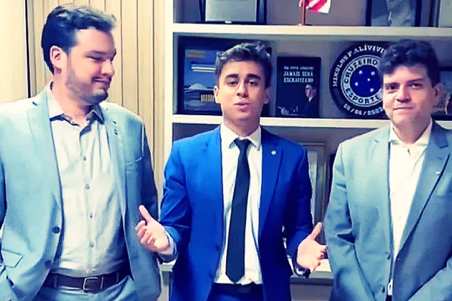 Nikolas Ferreira ao centro / Imagem reprodução X/Folha