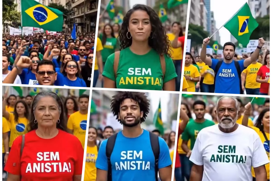 Personagens de IA convidam para ato SEM ANISTIA em 7 de Setembro / Imagens reprodução / X