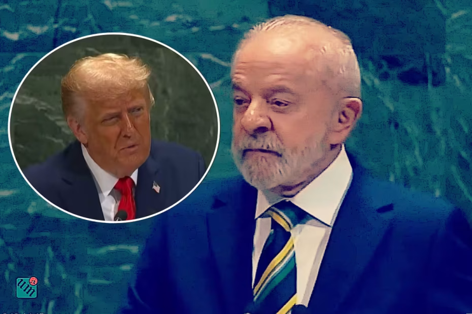 Os presidentes do Brasil e dos EUA, LUIZ INÁCIO LULA DA SILVA (PT), e DONALD TRUMP, durante seus discursos na ONU |23.9.2025| Imagens reprodução