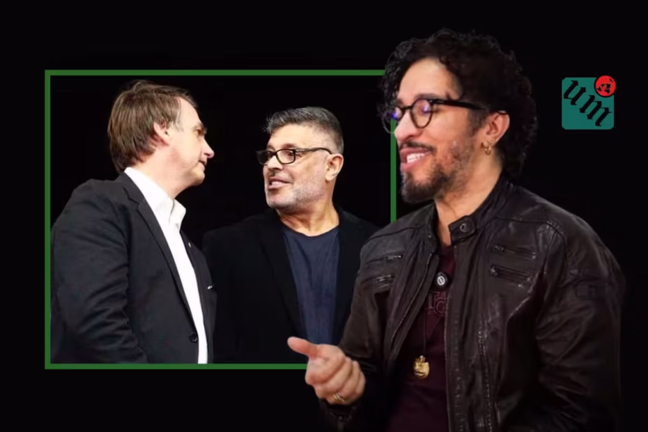 Alexandre Frota conversa com Jair Bolsonaro, em 2018 / Divulgação PSL | Jean Wyllys em entrevista para o Carta Capital |28.7.2025| Imagem reprodução/Carta Capital