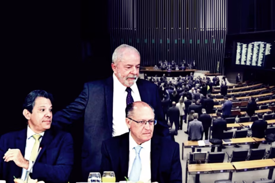 Haddad, Lula e Alckmin | A Câmara dos Deputados - montagem