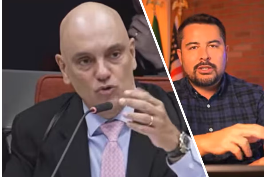 Alexandre de Moraes e Paulo Figueiredo | Imagens reprodução/YouTube