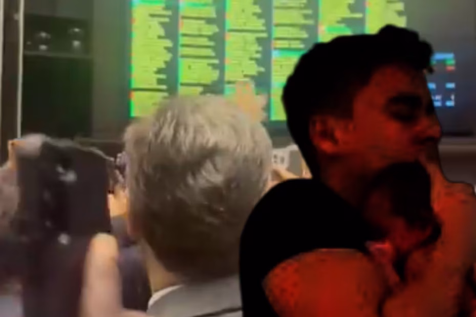 Câmara dos Deputados durante rejeição da MP das Bets 8.9.2025 - Nikolas Ferreira e a filha no colo - Reprodução redes sociais - Montagem