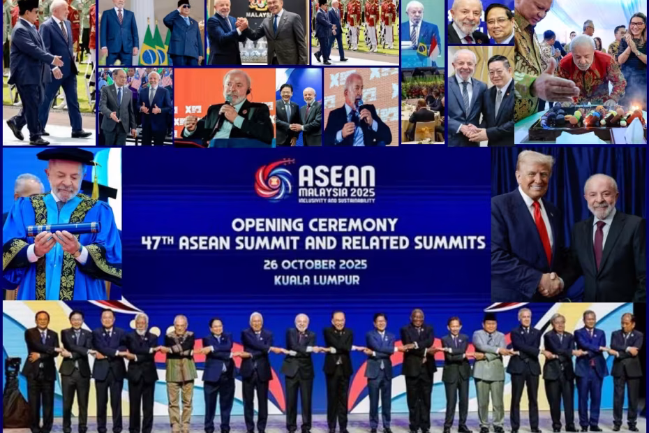 Compilado de imagens postadas pelo Presidente da República Federativa do Brasil, Luiz Inácio Lula da Silva (PT), em suas redes sociais | Fotos: Ricardo Stuckert/X/@Lula Oficial - Montagem Urbs Magna