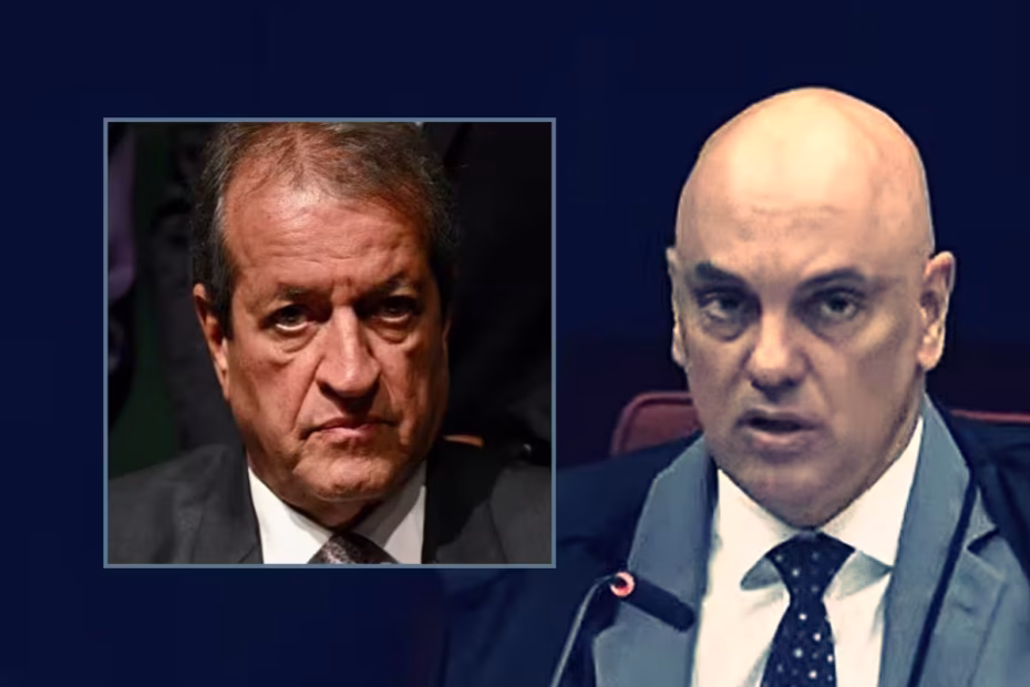 O presidente do PL, Valdemar Costa Neto, e o ministro do STF, Alexandre de Moraes / Montagem